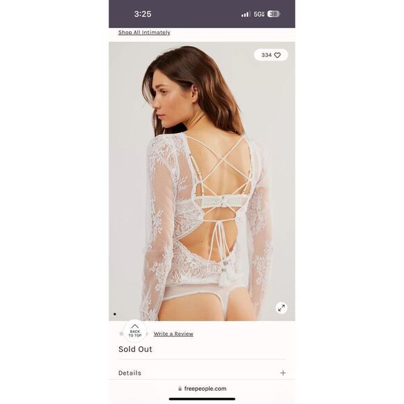 NWT $168 FREE PEOPLE Ready To Party Bodysuit White Embellished Lace Mesh Sheer S - Picture 3 of 9